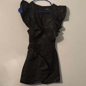 DO+BE Shimmering Black Ruffle Dress